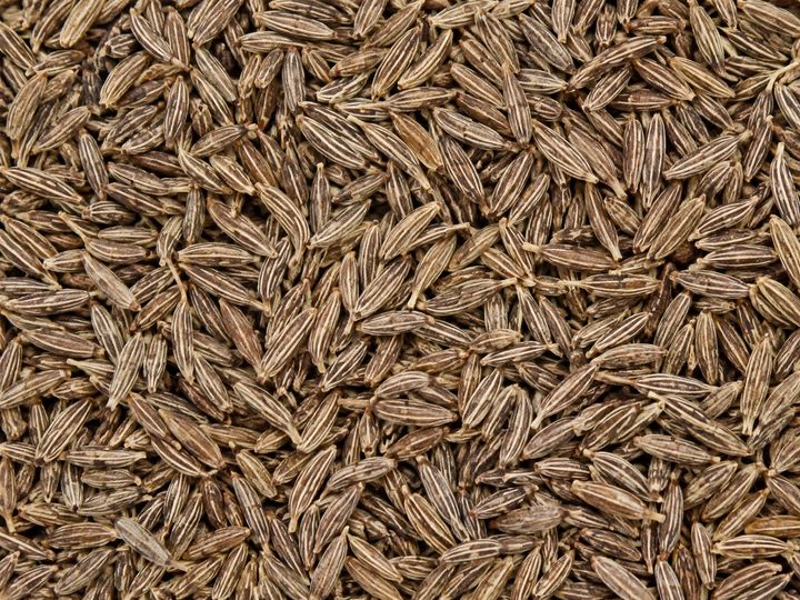 Close-up of whole cumin seeds
