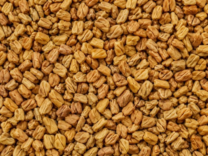 Whole fenugreek seeds filling the frame