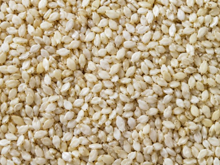 Natural sesame seeds filling the frame